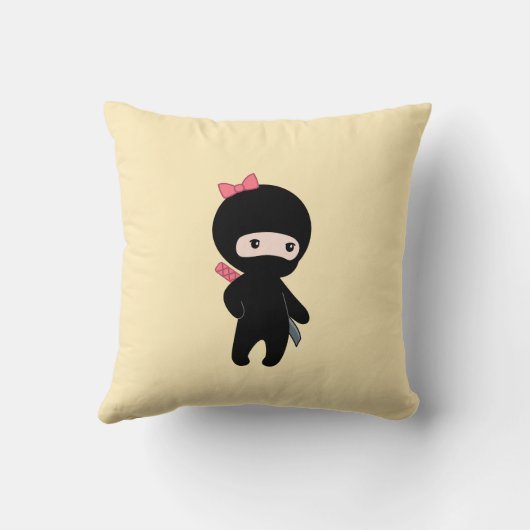 Tiny Ninja Girl on Yellow Kissen (Rückseite)