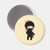 Tiny Ninja Girl on Yellow Magnet (Vorderseite/Rückseite)