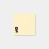 Tiny Ninja Girl on Yellow Post-it Klebezettel (Vorderseite)