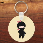 Tiny Ninja Girl on Yellow Schlüsselanhänger (Rückseite)