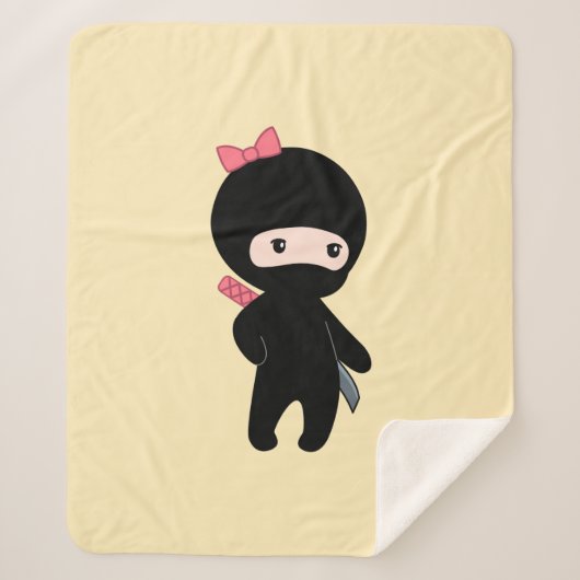 Tiny Ninja Girl on Yellow Sherpadecke (Vorderseite)
