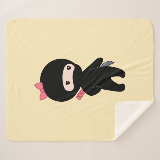Tiny Ninja Girl on Yellow Sherpadecke (Vorderseite (Horizontal))