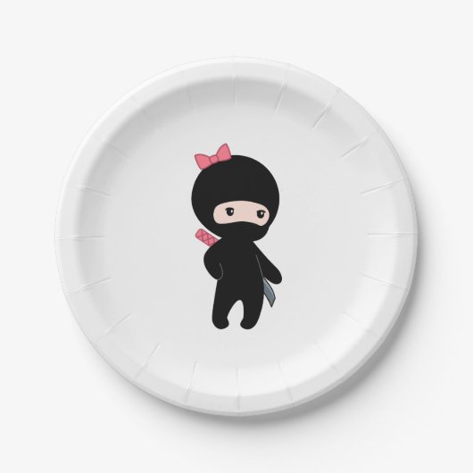 Tiny Ninja Girl Pappteller (Vorderseite)