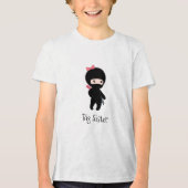 Tiny Ninja Girl Quote - Big Sister Tri-Blend Shirt (Vorderseite)