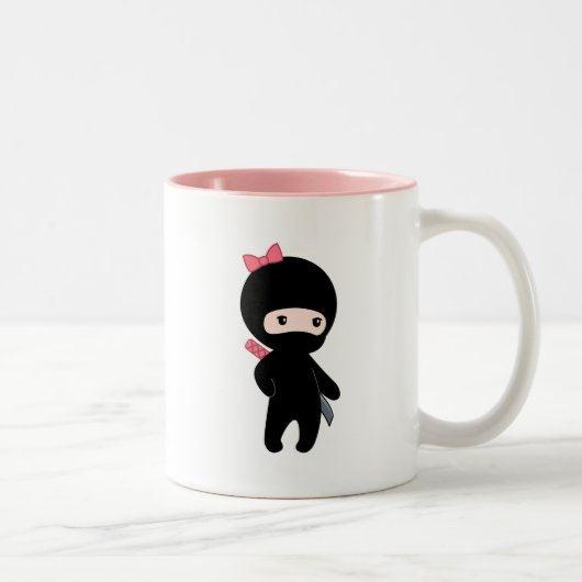 Tiny Ninja Girl Zweifarbige Tasse (Rechts)