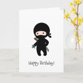 Tiny Ninja Holding, die Star Birthday werfen Karte (Gelbe Blume)