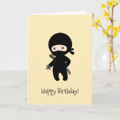 Tiny Ninja Holding, die Star Yellow Birthday werfe Karte (Gelbe Blume)
