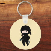 Tiny Ninja Holding Drewing Star auf Gelb Schlüsselanhänger (Vorderseite)