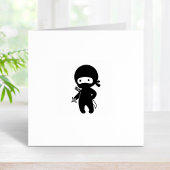 Tiny Ninja Holding Throwing Star 1x1 Gummistempel
