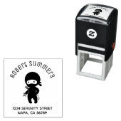 Tiny Ninja Holding Throwing Star Arch Address Permastempel (Beispiel)