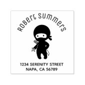 Tiny Ninja Holding Throwing Star Arch Address Permastempel (Design)