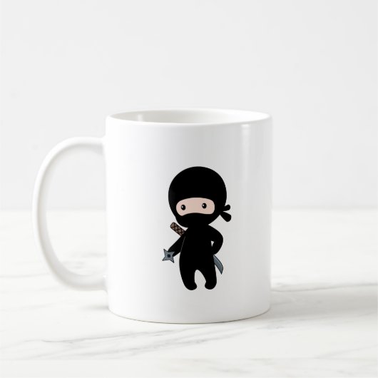 Tiny Ninja Holding Throwing Star Kaffeetasse (Links)