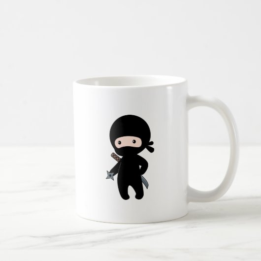 Tiny Ninja Holding Throwing Star Kaffeetasse (Rechts)