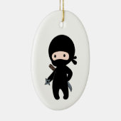 Tiny Ninja Holding Throwing Star Keramik Ornament (Rechts)