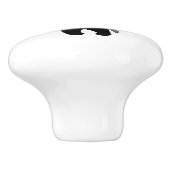 Tiny Ninja Holding Throwing Star Keramikknauf (Seitenansicht)