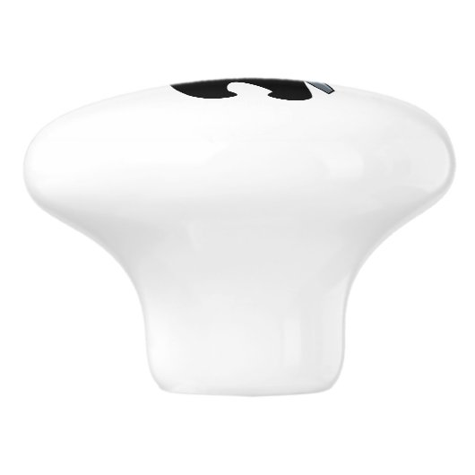 Tiny Ninja Holding Throwing Star Keramikknauf (Seitenansicht)