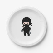 Tiny Ninja Holding Throwing Star Pappteller (Vorderseite)