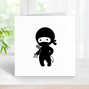 Tiny Ninja Holding Throwing Star Permastempel