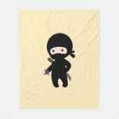 Tiny Ninja Holding wirbelt Stern auf Gelb Fleecedecke (Vorderseite)