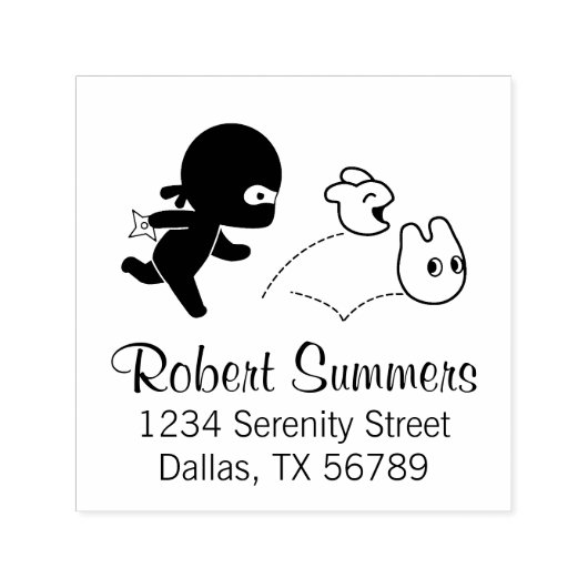 Tiny Ninja Hunting Dustbunnies Permastempel (Design)