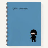 Tiny Ninja Individuelle Name auf Blue Notizblock (Vorderseite)