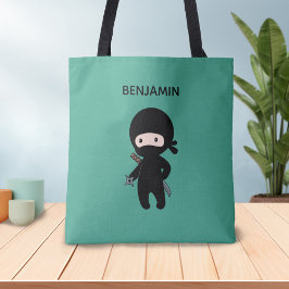 Tiny Ninja Individuelle Name auf Dunkelgrün Tasche