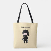 Tiny Ninja Individuelle Name auf Gelb Tasche (Rückseite)