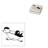 Tiny Ninja kämpft mit Hühnchen Gummistempel (Stempel)