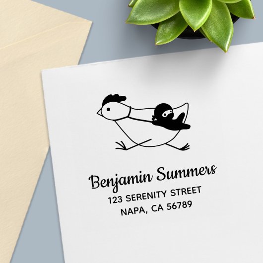 Tiny Ninja Large Chicken Address Permastempel