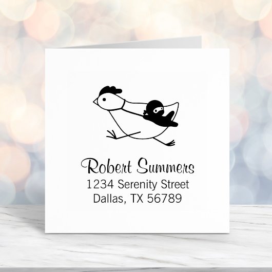 Tiny Ninja Large Chicken Address Permastempel