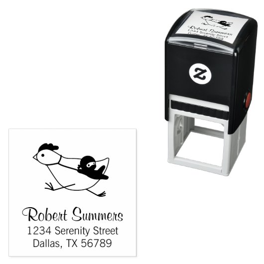 Tiny Ninja Large Chicken Address Permastempel (Beispiel)