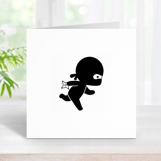 Tiny Ninja läuft 1x1 Gummistempel