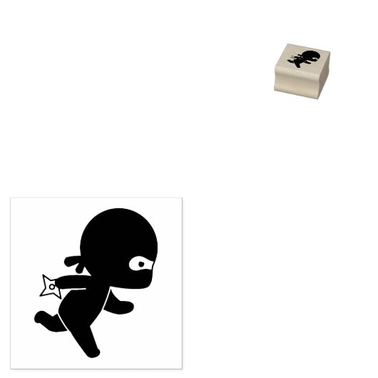 Tiny Ninja läuft 1x1 Gummistempel (Stempel)