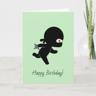 Tiny Ninja läuft am Grünen Geburtstag Karte