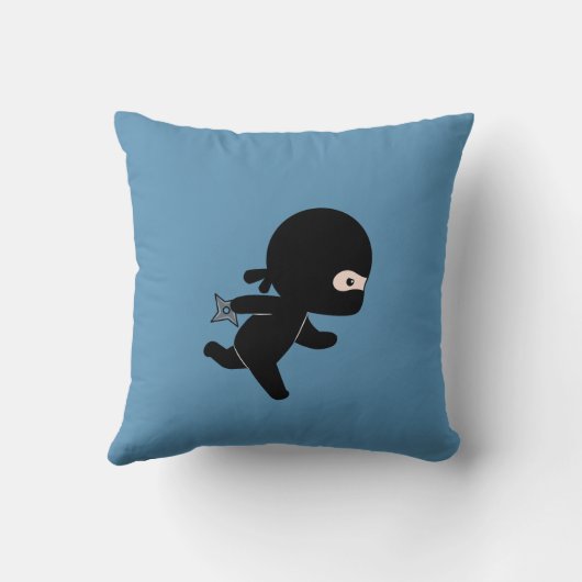 Tiny Ninja läuft auf blau Kissen (Rückseite)