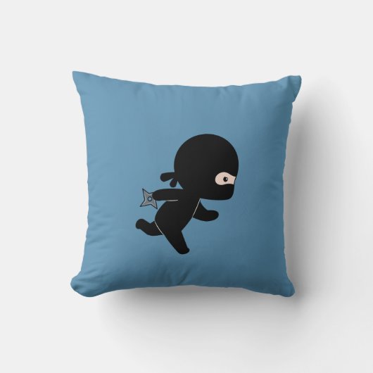 Tiny Ninja läuft auf blau Kissen (Vorderseite)