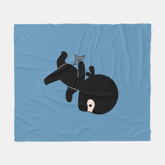 Tiny Ninja läuft auf Blue Fleecedecke (Vorderseite (Horizontal))
