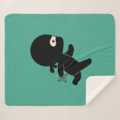 Tiny Ninja läuft auf Dunkelgrün Sherpadecke (Vorderseite (Horizontal))