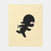 Tiny Ninja läuft auf Gelb Fleecedecke (Vorderseite)