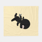 Tiny Ninja läuft auf Gelb Fleecedecke (Vorderseite (Horizontal))