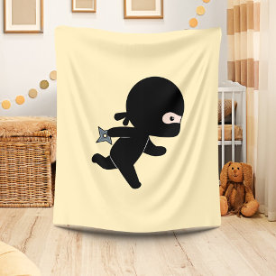 Tiny Ninja läuft auf Gelb Fleecedecke