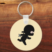 Tiny Ninja läuft auf Gelb Schlüsselanhänger (Rückseite)