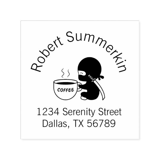 Tiny Ninja mit großer Coffee Tasse Arkadadresse Permastempel (Design)