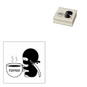 Tiny Ninja mit großer Tasse Gummistempel (Stempel)