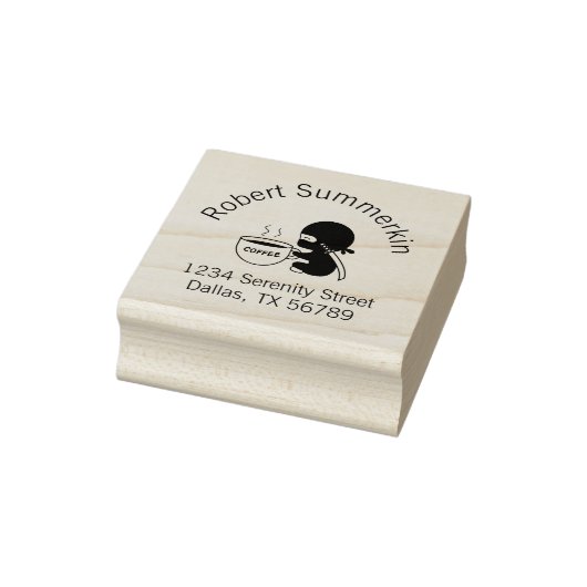 Tiny Ninja mit großer Tasse Gummistempel (Stempel)