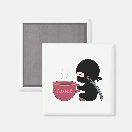 Tiny Ninja mit großer Tasse Magnet (Vorderseite/Rückseite)