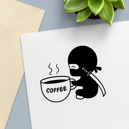 Tiny Ninja mit großer Tasse Permastempel