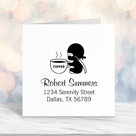 Tiny Ninja mit großer Tasse Permastempel