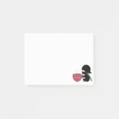 Tiny Ninja mit großer Tasse Post-it Klebezettel (Vorderseite)