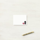 Tiny Ninja mit großer Tasse Post-it Klebezettel (Auf Schreibtisch)
